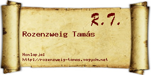 Rozenzweig Tamás névjegykártya